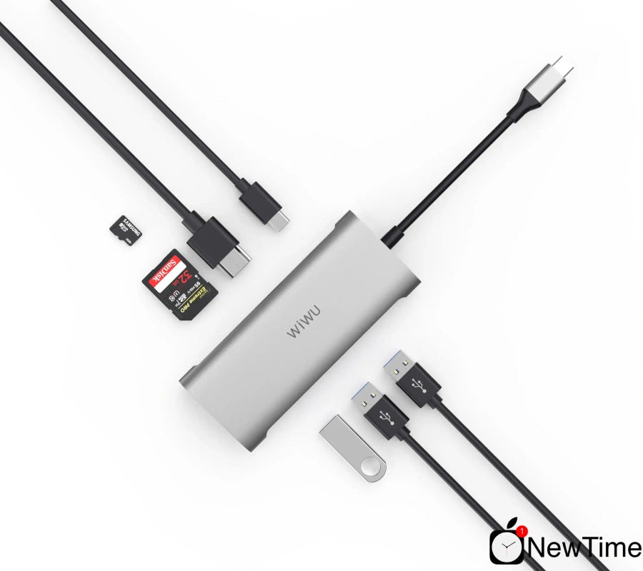 WiWU Alpha A731HP 7 in 1 USB-C Hub Gray
